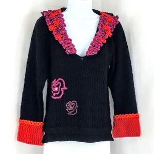 Little Journeys Chicago Sweater Peruvian Alpaca Blend Art To Wear Size S